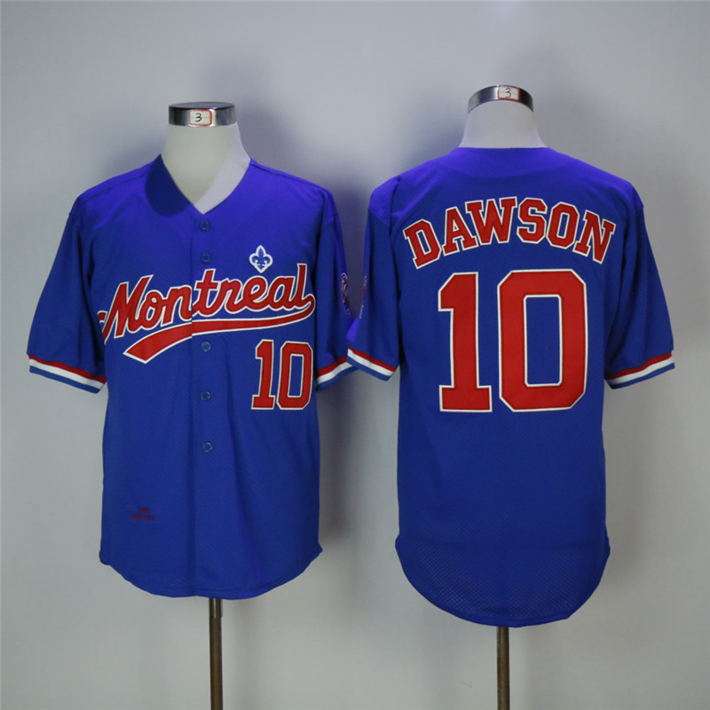 Men's Montreal Expos #10 Andre Dawson Blue Cooperstown Collection Mesh Batting Practice Stitched MLB Jersey